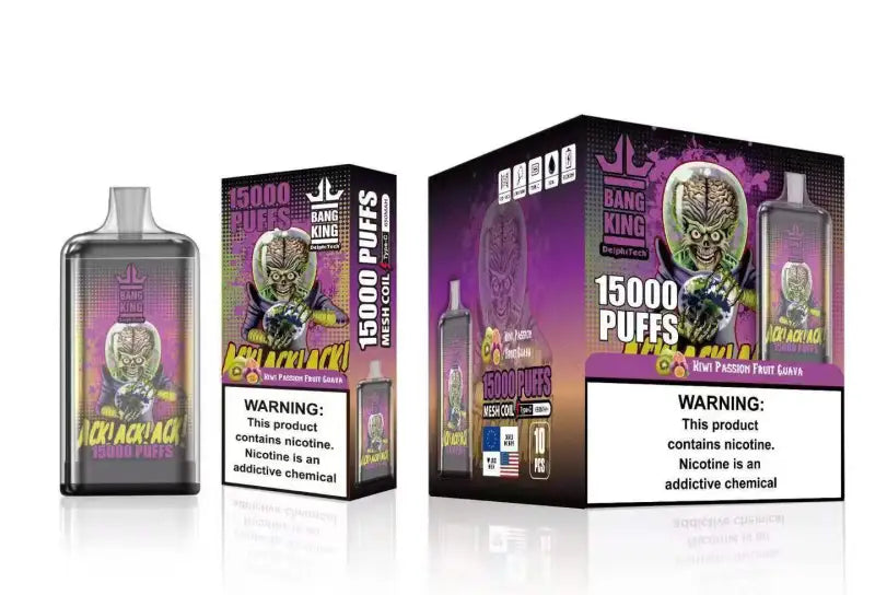 Bang King 15k Puff 15000 Taff Vape Jetable Kiwi Passion Fruit Guava