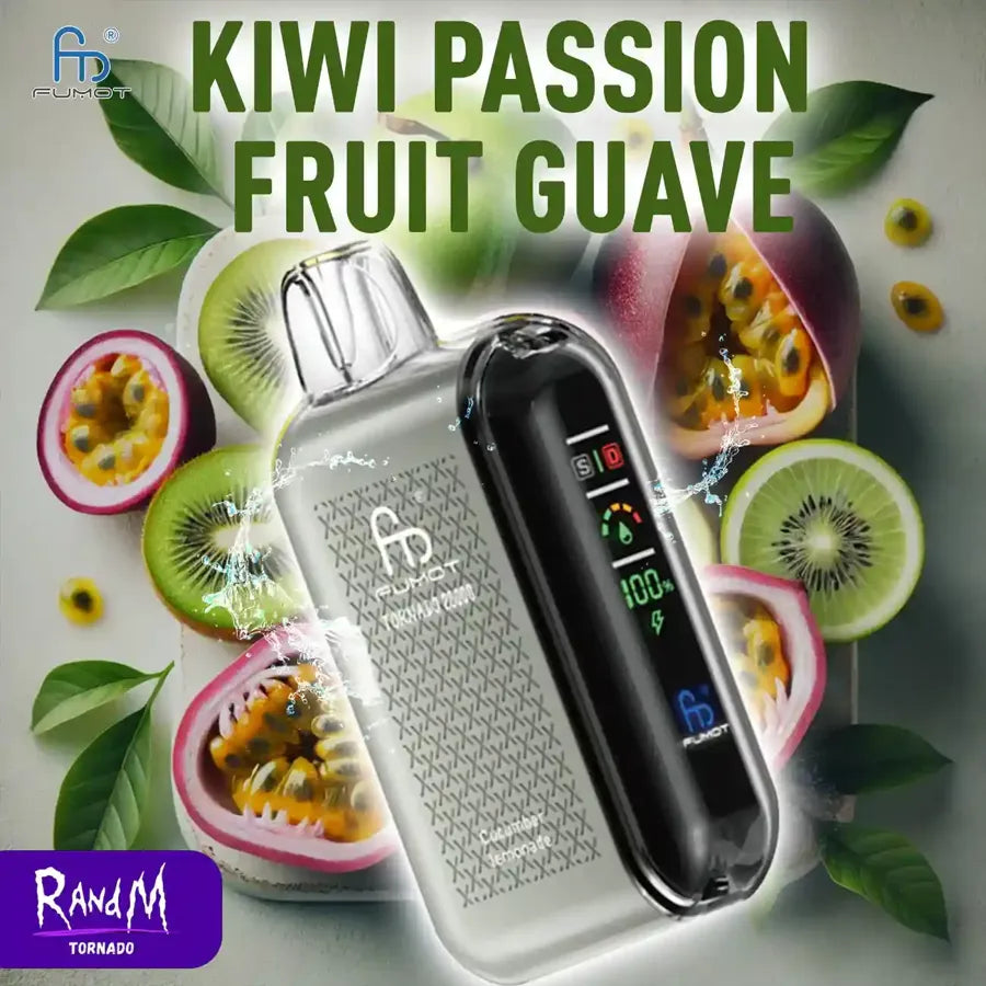 Randm Tornado 20000 Puffs Kiwi Passion Fruit Guava Gout Cigarette électronique Jetables