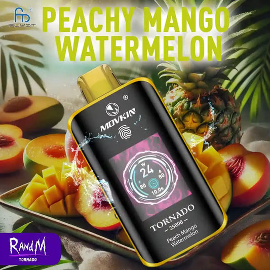 Puff 25K Big Puffs Peach Mango Watermelon Gout with Écran Tactile Couleur TFT
