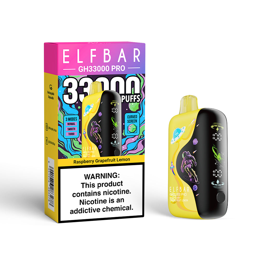Puff ELF BAR 33K Taff Raspberry Grapefruit Lemon