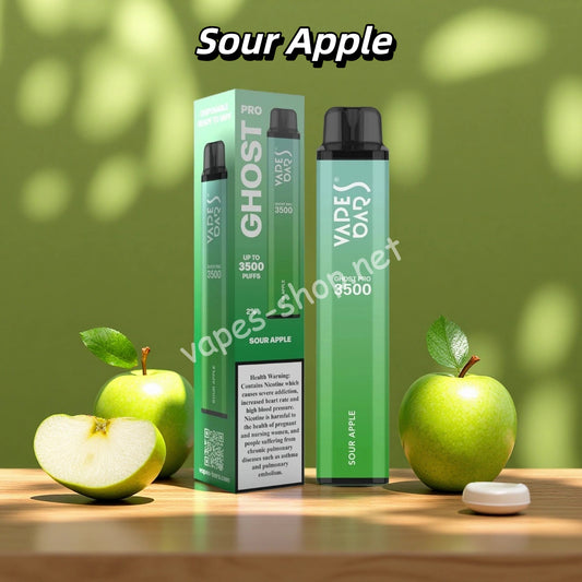 Sour Apple Ghost Pro 3500 Puffs Vape Jetable