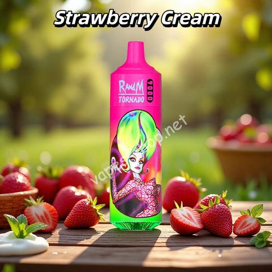 Strawberry Cream Puff 9000 Taff Tornado Vape