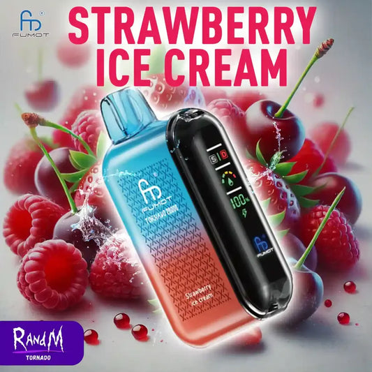Randm Tornado Puff 20K Bouffees Cigarette électronique Jetable - Strawberry Ice Cream Gout