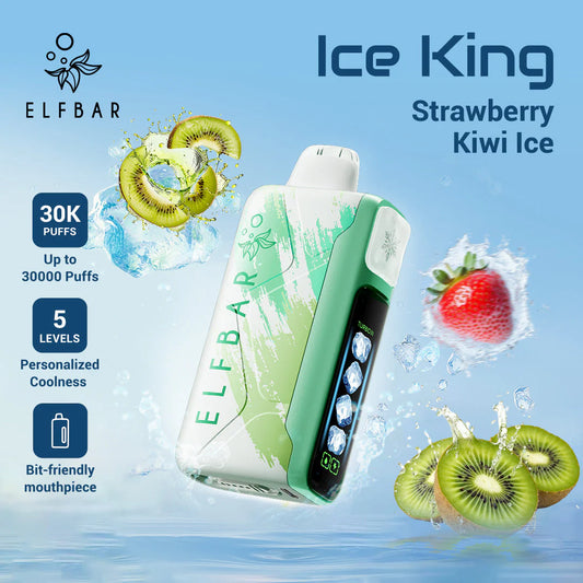 Elf Bar 30000 Puffs Strawberry Kiwi Ice Gout Vape Jetable with 20 ml E-liquide