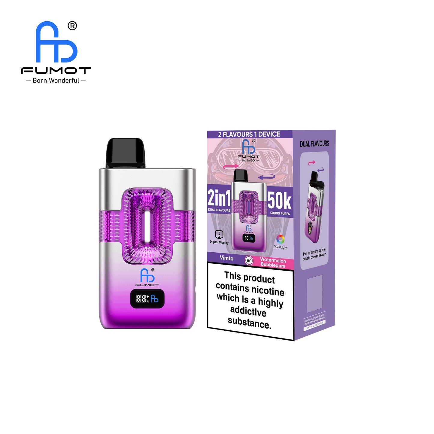 Puff FUMOT ECO 2IN1 50K Taff Vimto & Watermelon Bubblegum