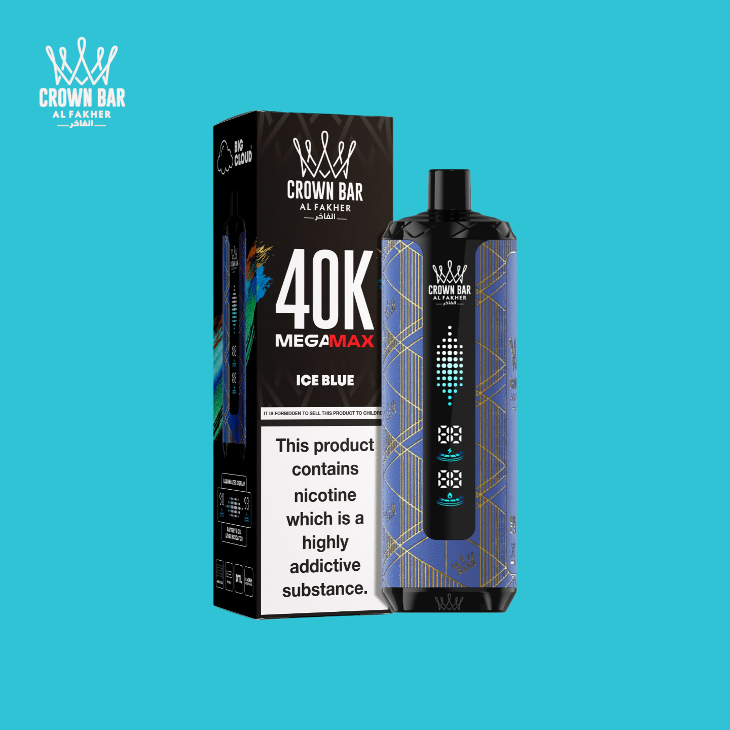 Puff Al Fakher Mega Max 40000 Ice Blue
