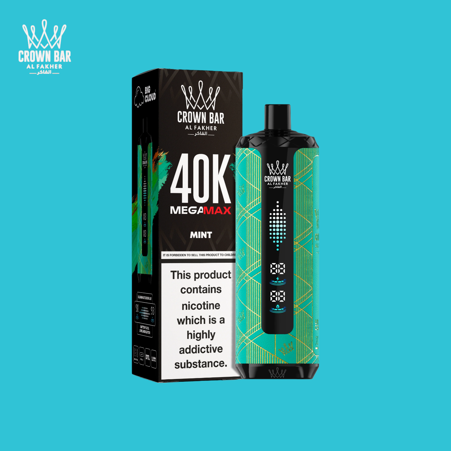 Mint Al Fakher Mega Max 40K Taff Vape
