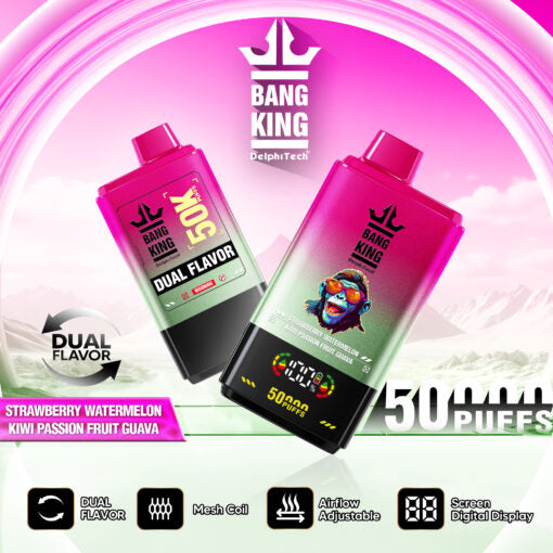 Puff 50000 Taff Double Saveur Vape Jetable - Strawberry Watermelon & Kiwi Passion Fruit Guava