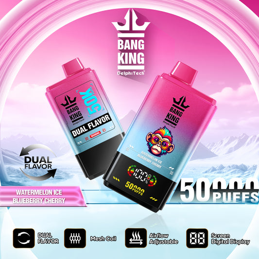 Watermelon Ice & Blueberry Cherry - Puff Bang King 50000 Vape Jetable