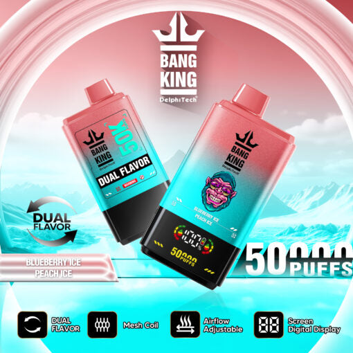 Bang King 50K Puffs Cigarette électronique Jetable - Blueberry Ice & Peach Ice