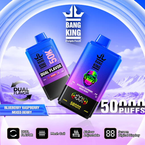 Cigarettes électroniques jetable Bang King 50K Puff - Blueberry Raspberry & Mixed Berry