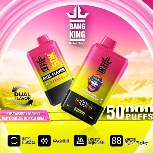 Puff Bang King 50000 Taff Vape - Strawberry Mango & Watermelon Bubblegum