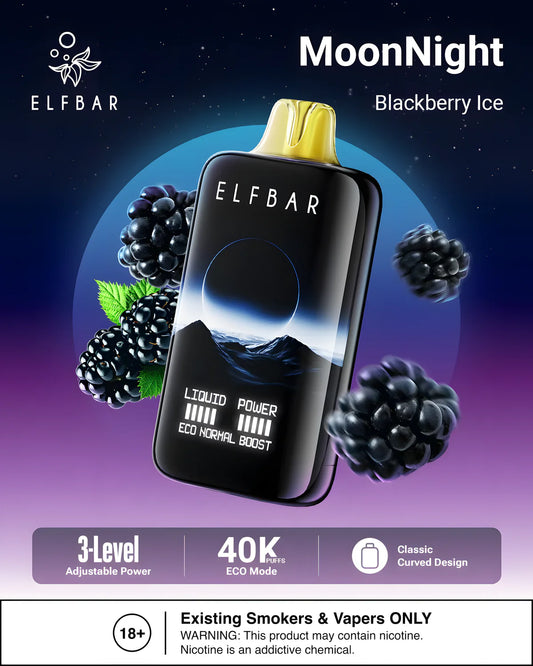 Elf Bar Moon Night 40K Bouffées Blackberry Ice