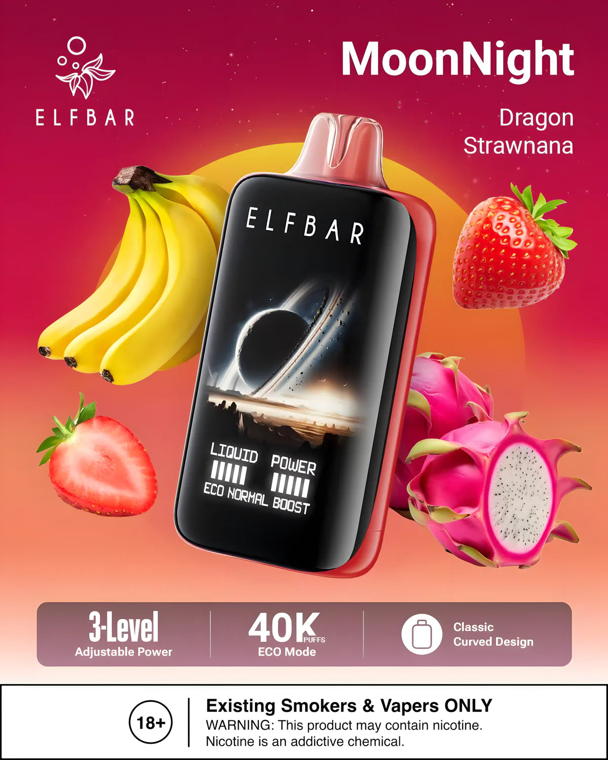Puff Elf Bar Moon Night 40K Taff Dragon Strawnana