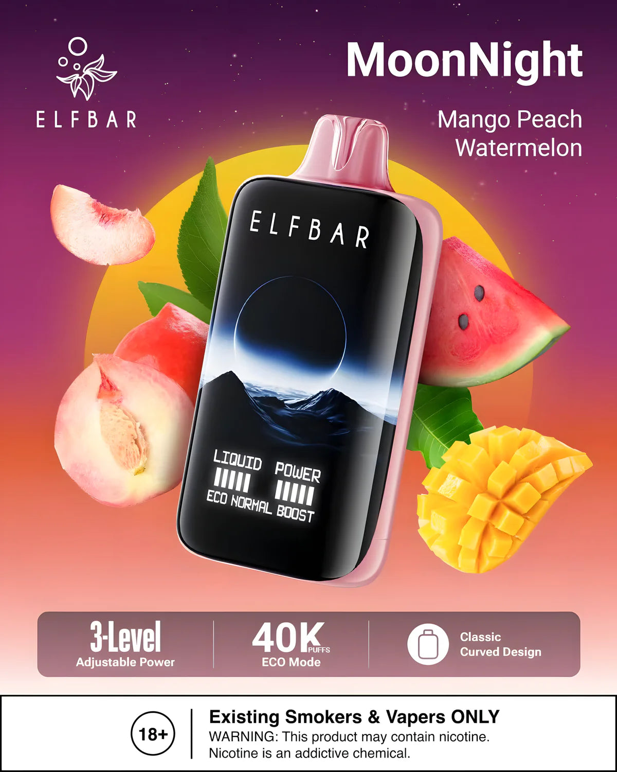 Elf Bar Moon Night 40K MANGO PEACH WATERMELON