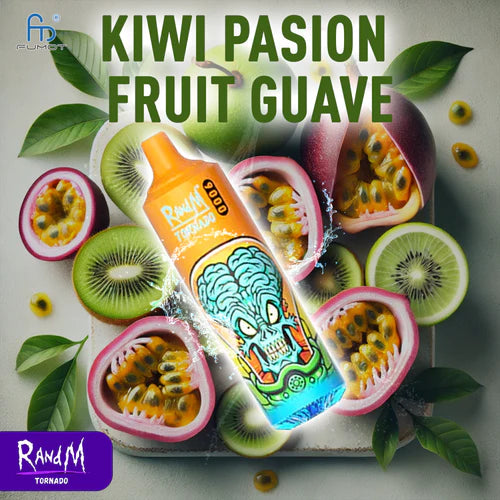 Randm Tornado 9K Puff 9000 Taff Vape Jetable Kiwi Passion Fruit Guava