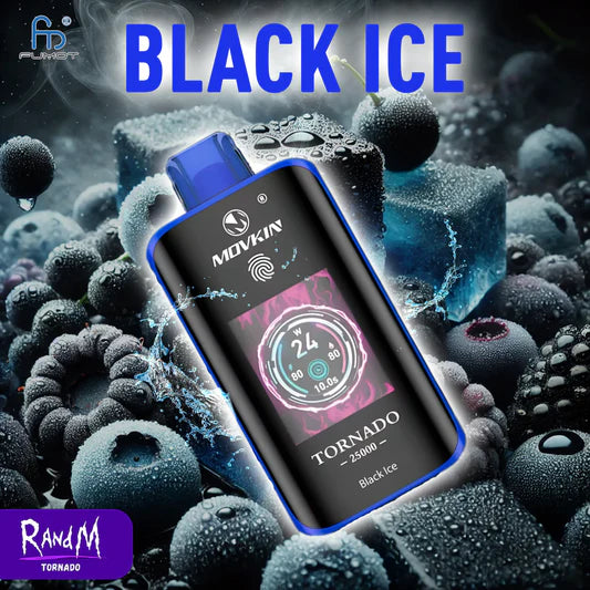 Black Ice Gout Puff 25K Bouffees Cigarette électronique with Écran tactile Couleur TFT