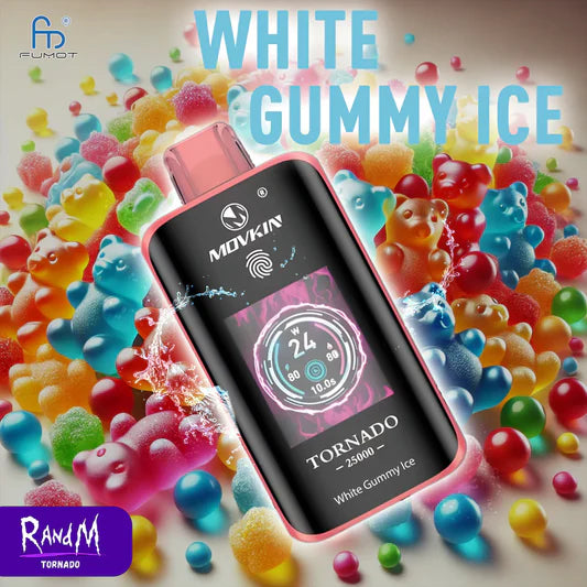 RandM Tornado 25000 Taff White Gummy Ice Vape