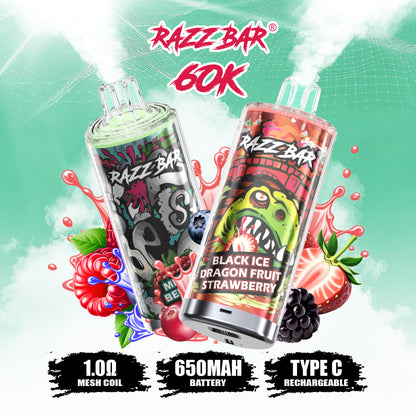 Puff Razz Bar 60K Taff  Nicotine 2 % / 5 %